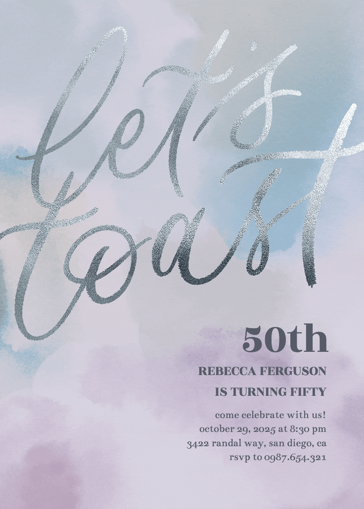Birthday toast 50th - invitación de cumpleaños
