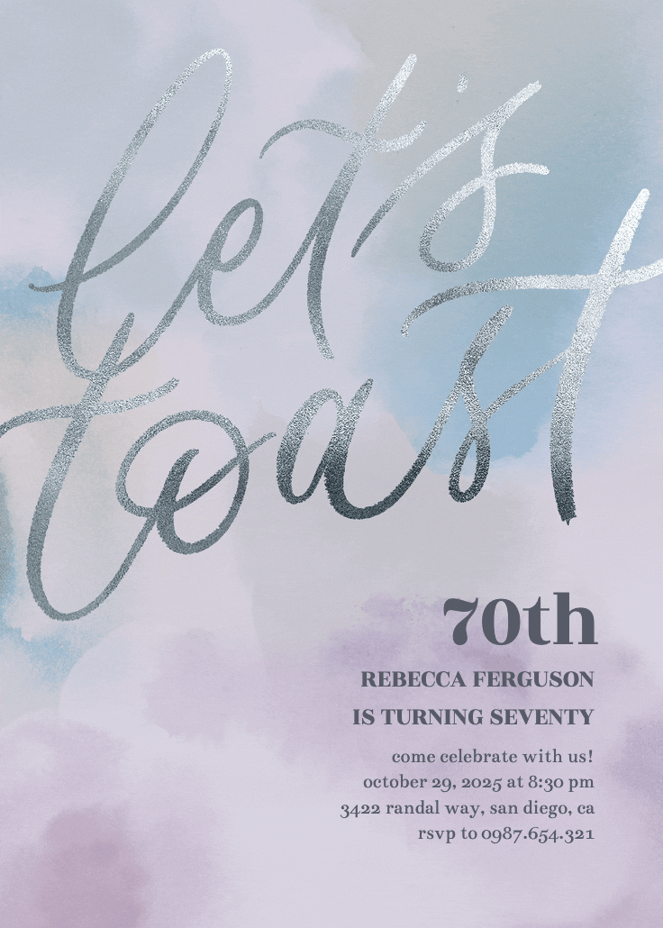 Birthday toast 70th - invitación de cumpleaños