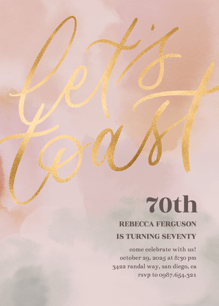 Birthday toast 70th - invitación de cumpleaños