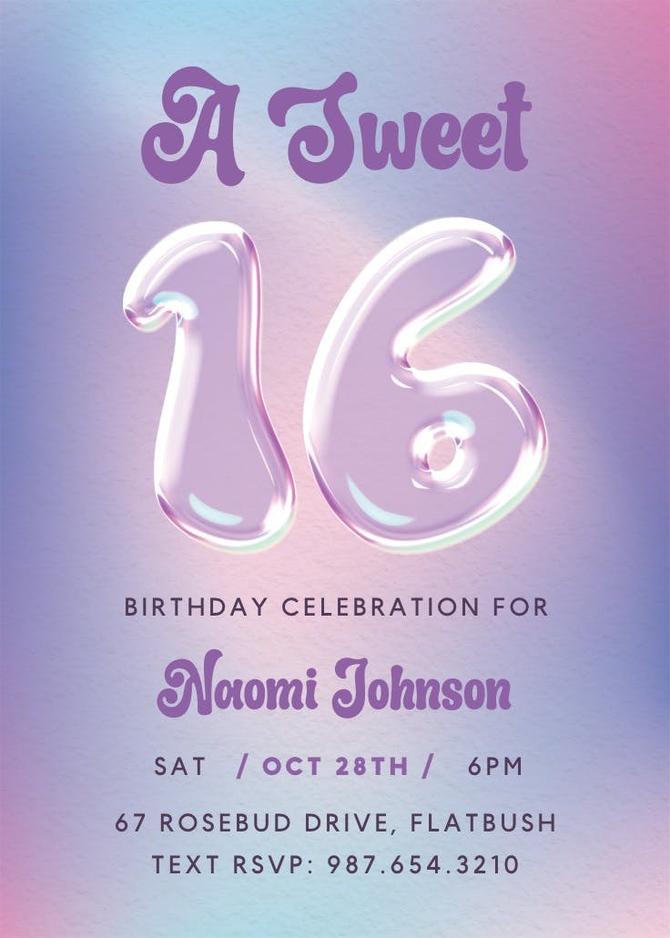 Blowing bubbles - invitación de cumpleaños