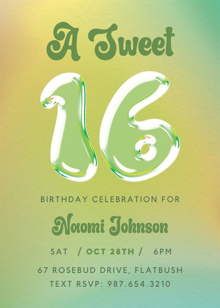 Blowing bubbles - invitación de cumpleaños