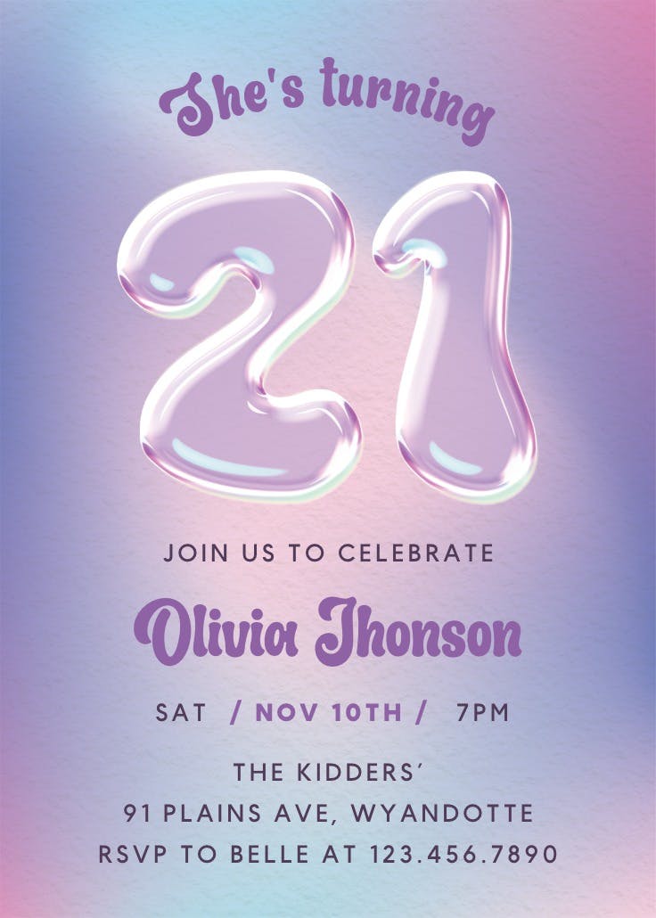 Blowing bubbles - invitación de cumpleaños