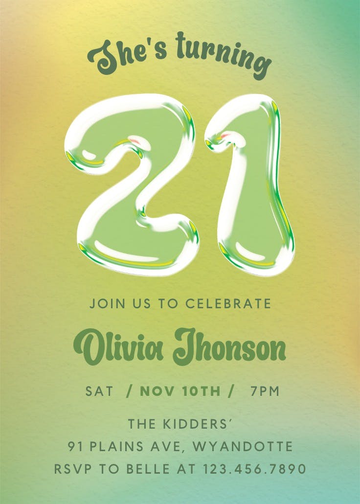 Blowing bubbles - invitación de cumpleaños