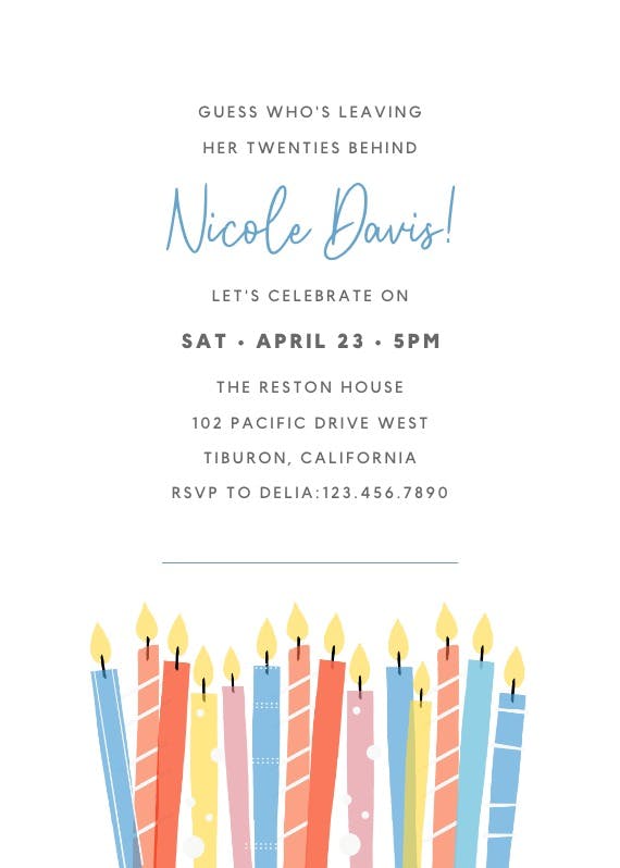 Blowout party - birthday invitation
