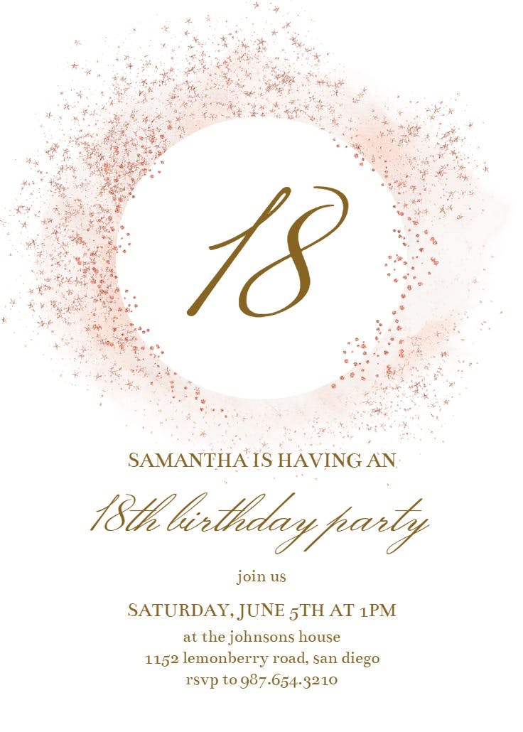 Blush gold spots - birthday invitation