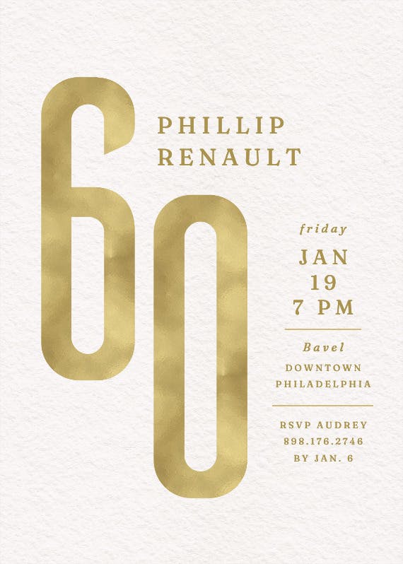 Bold contrast 60 - birthday invitation