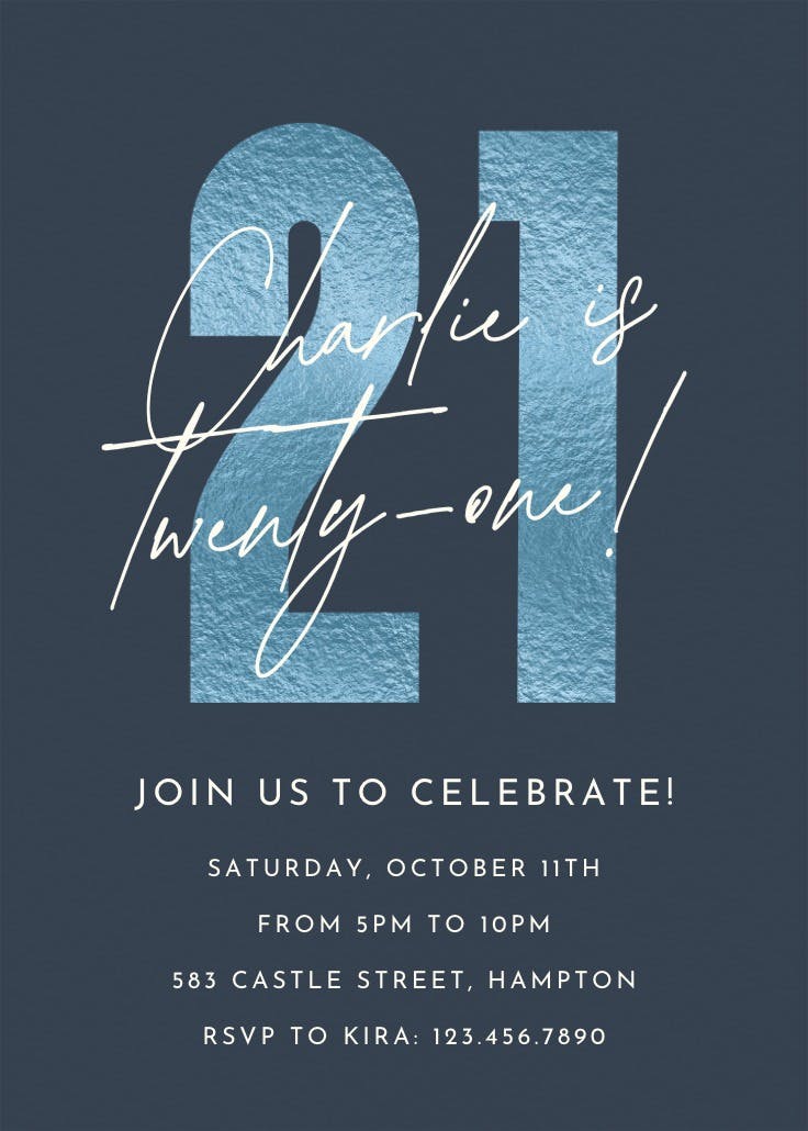 Bold milestone - invitación de cumpleaños