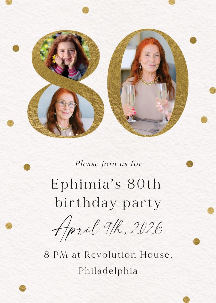 Bold year 80 - invitación de cumpleaños