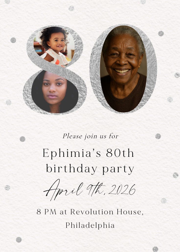 Bold year 80 - invitación de cumpleaños