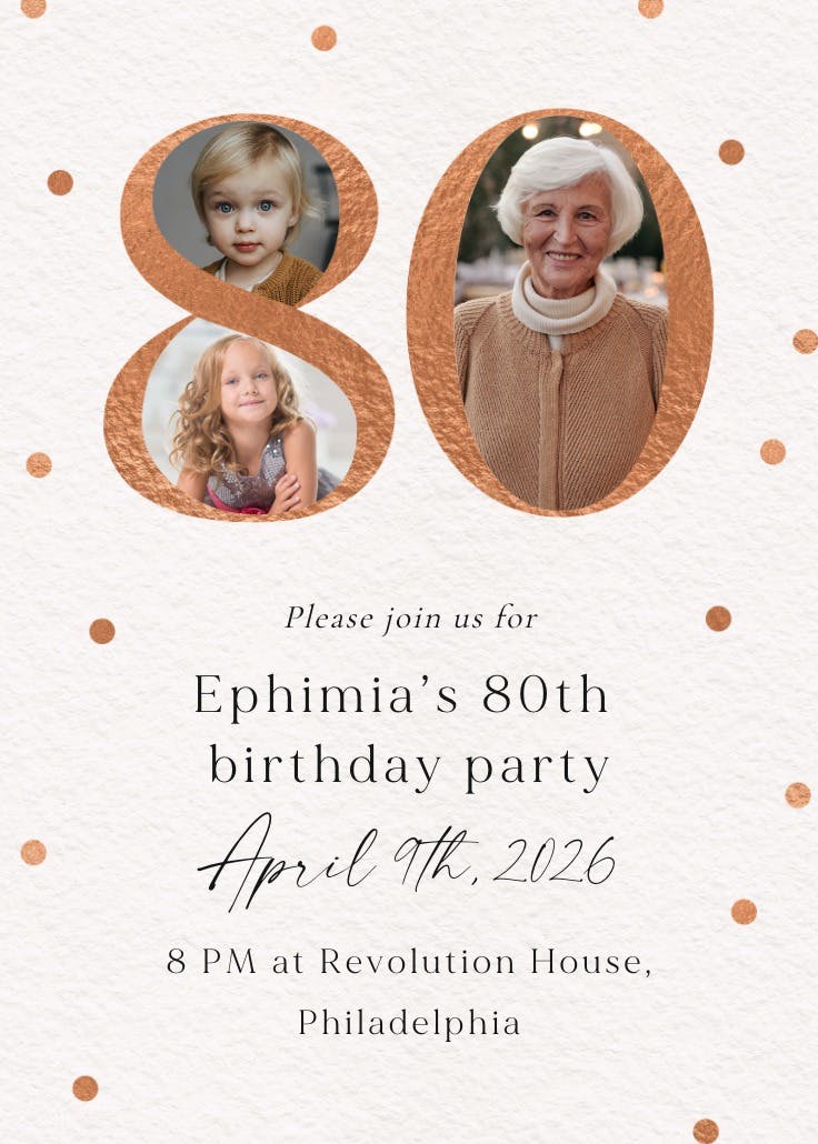 Bold year 80 - invitación de cumpleaños