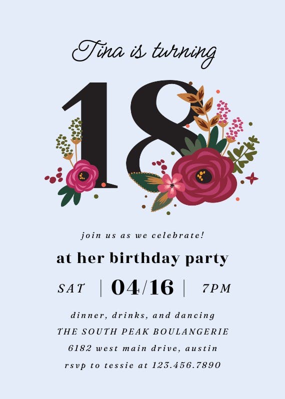Botanical milestone - invitación de cumpleaños