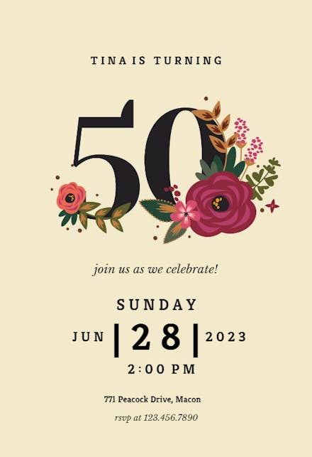 Top 101 Invitaciones Para Cumpleaños De Mujer De 50 Años Cfdi Bbvamx