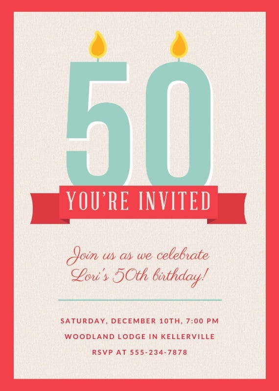 Celebrate 50th -  invitación de cumpleaños