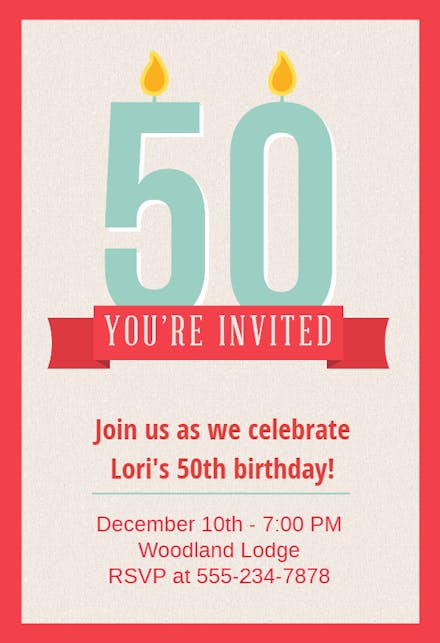 Celebrate 50th - Birthday Invitation