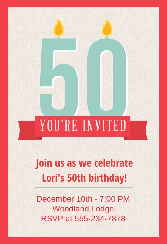 Celebrate 50th - birthday invitation