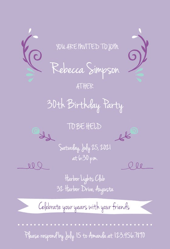 Celebrate the years - birthday invitation