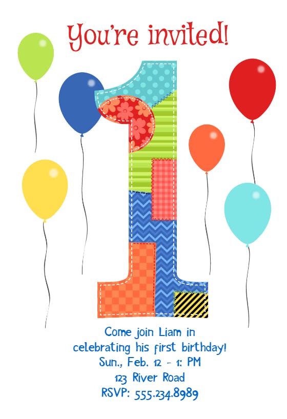 Celebrating first birthday -  invitación de cumpleaños