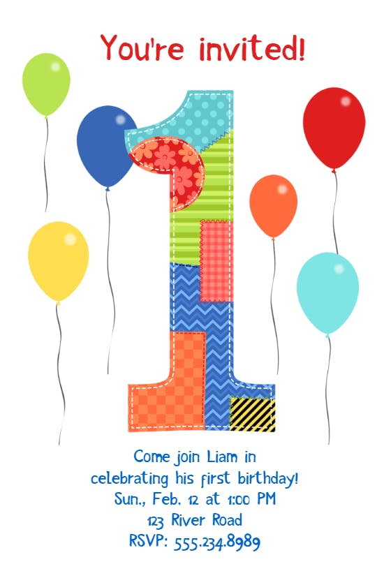 Celebrating first birthday - birthday invitation