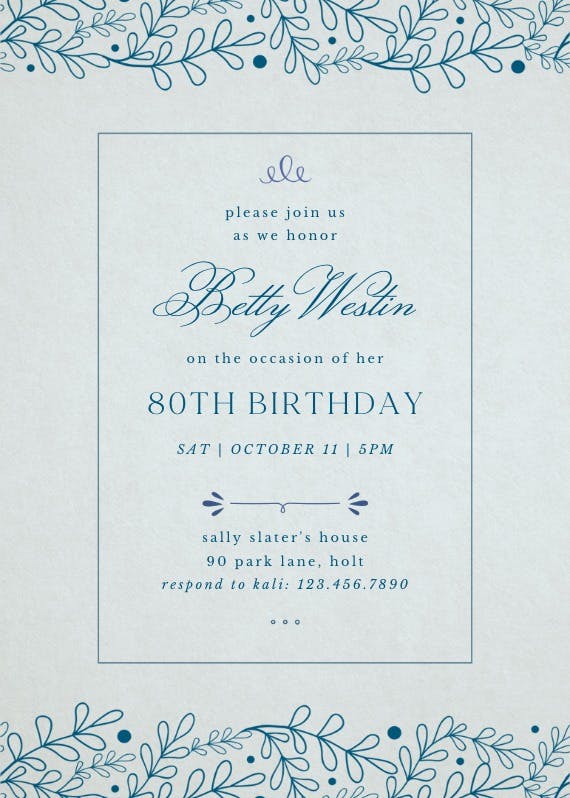 Charming simplicity - birthday invitation