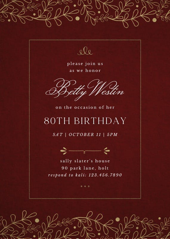 Charming simplicity - birthday invitation