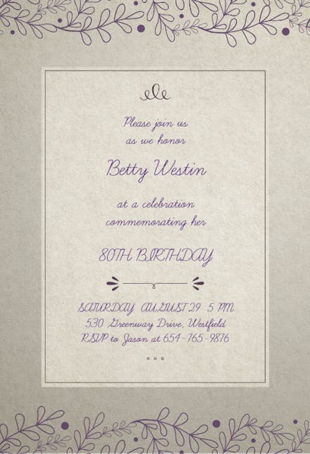 Charming Simplicity - Birthday Invitation
