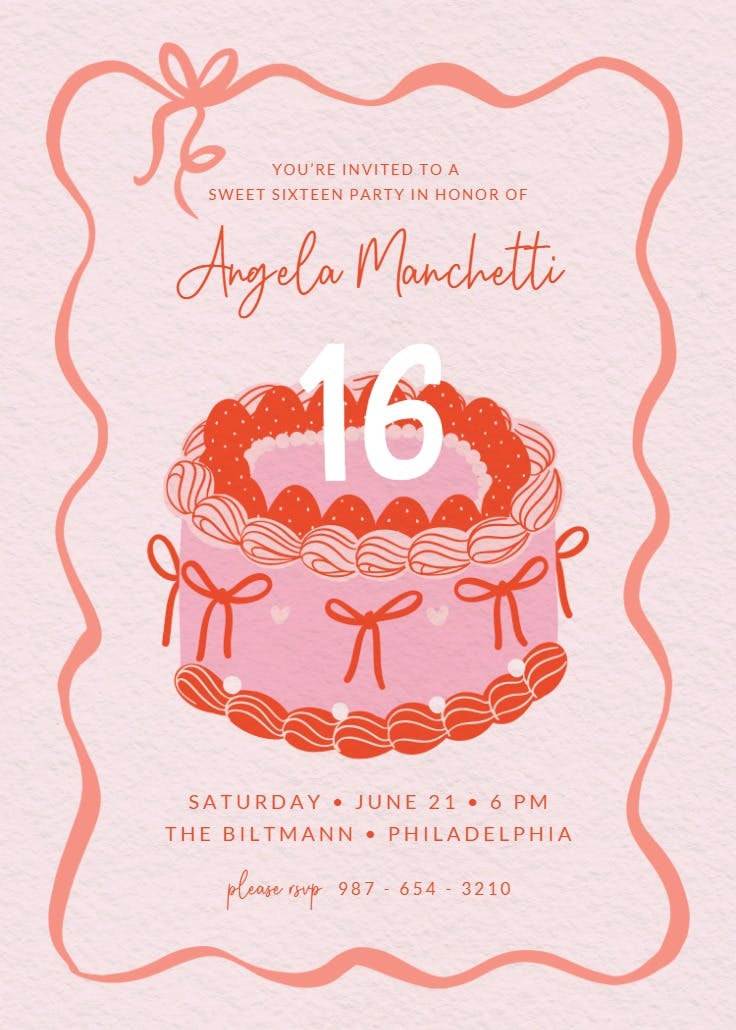 Chic lines - sweet 16 invitation