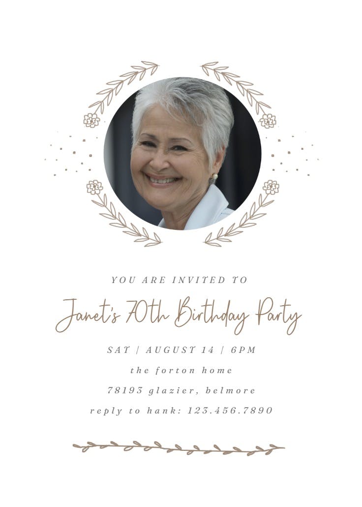 Circle frame simplicity - birthday invitation