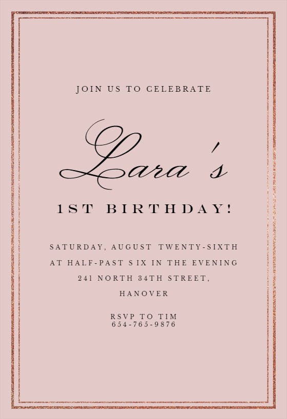 Classy 1 -  invitación de cumpleaños