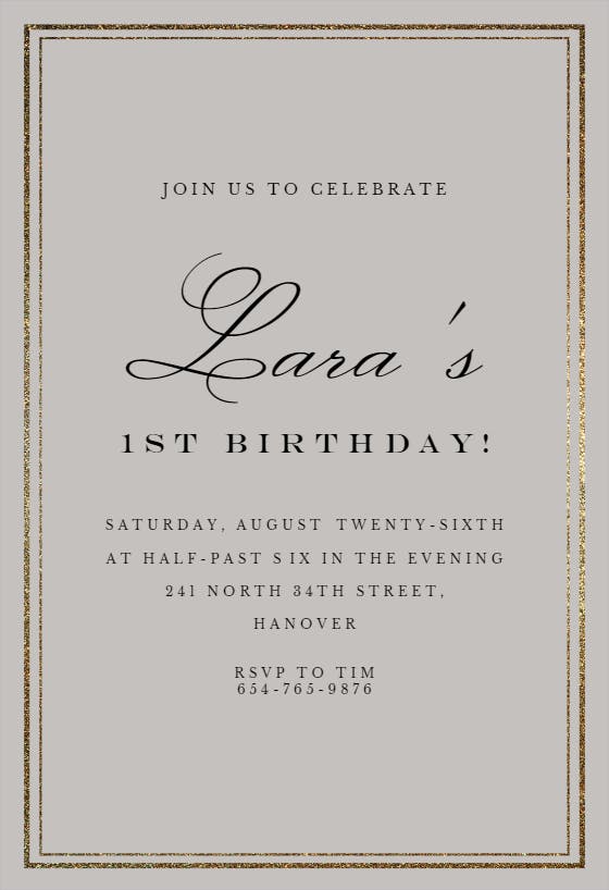 Classy 1 -  invitación de cumpleaños