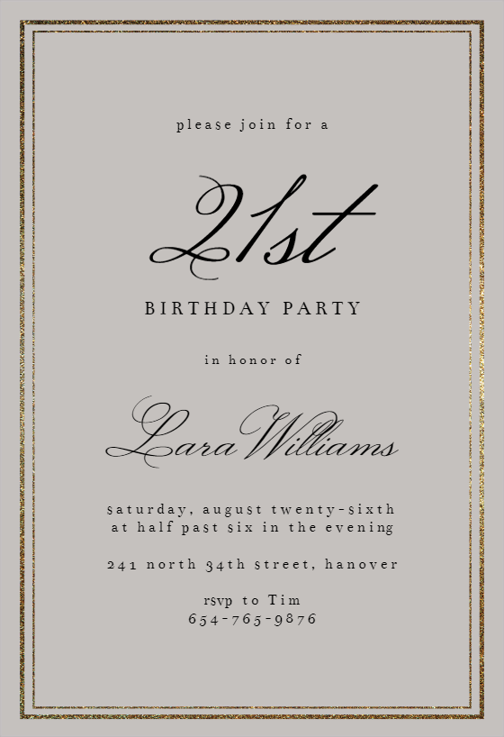 21st birthday invitation wording