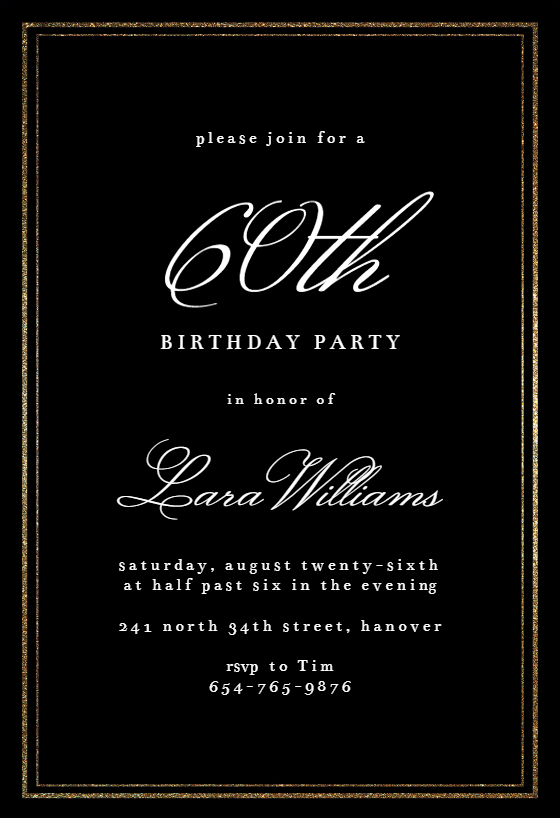 60th Birthday Invitation Templates (Free) | Greetings Island