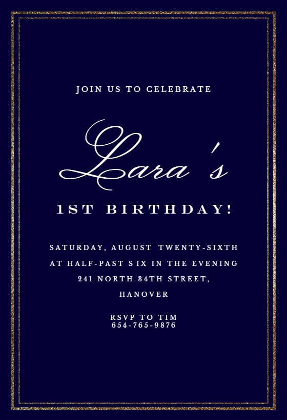 Classy 1 - birthday invitation