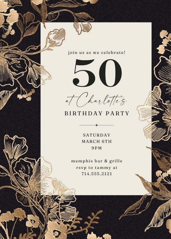 Coppery ink 50 - invitación de cumpleaños