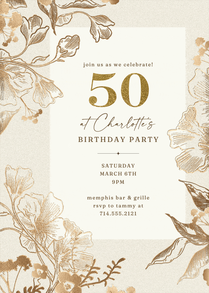 Coppery ink 50 - birthday invitation