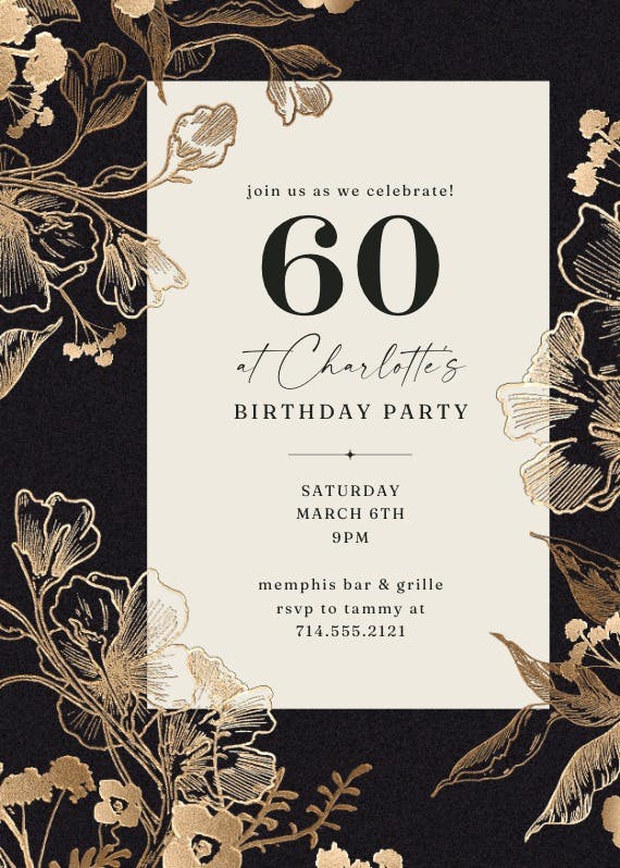Coppery ink 60 - birthday invitation