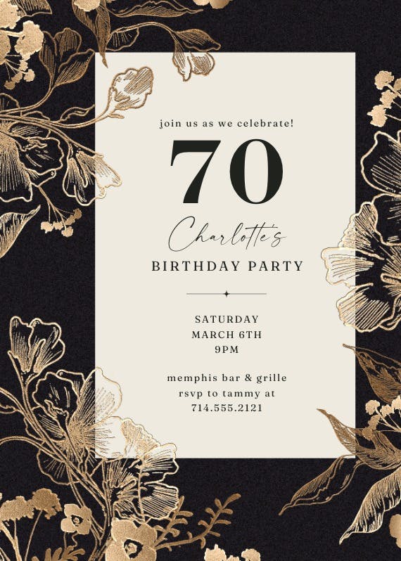 Coppery ink 70 -  invitación de cumpleaños