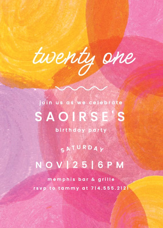 Crazy 21 -  invitación de cumpleaños