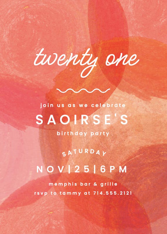 Crazy 21 -  invitación de cumpleaños