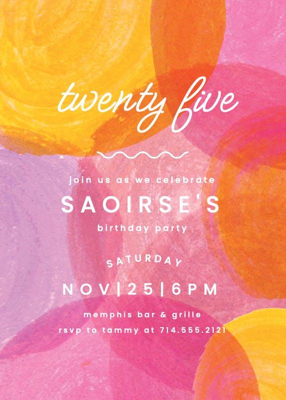 Crazy 25 - invitación de cumpleaños