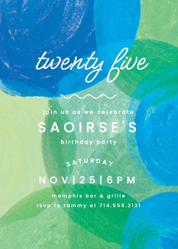 Crazy 25 - invitación de cumpleaños