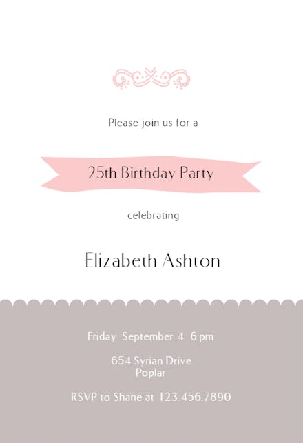 Décor Elements - Birthday Invitation