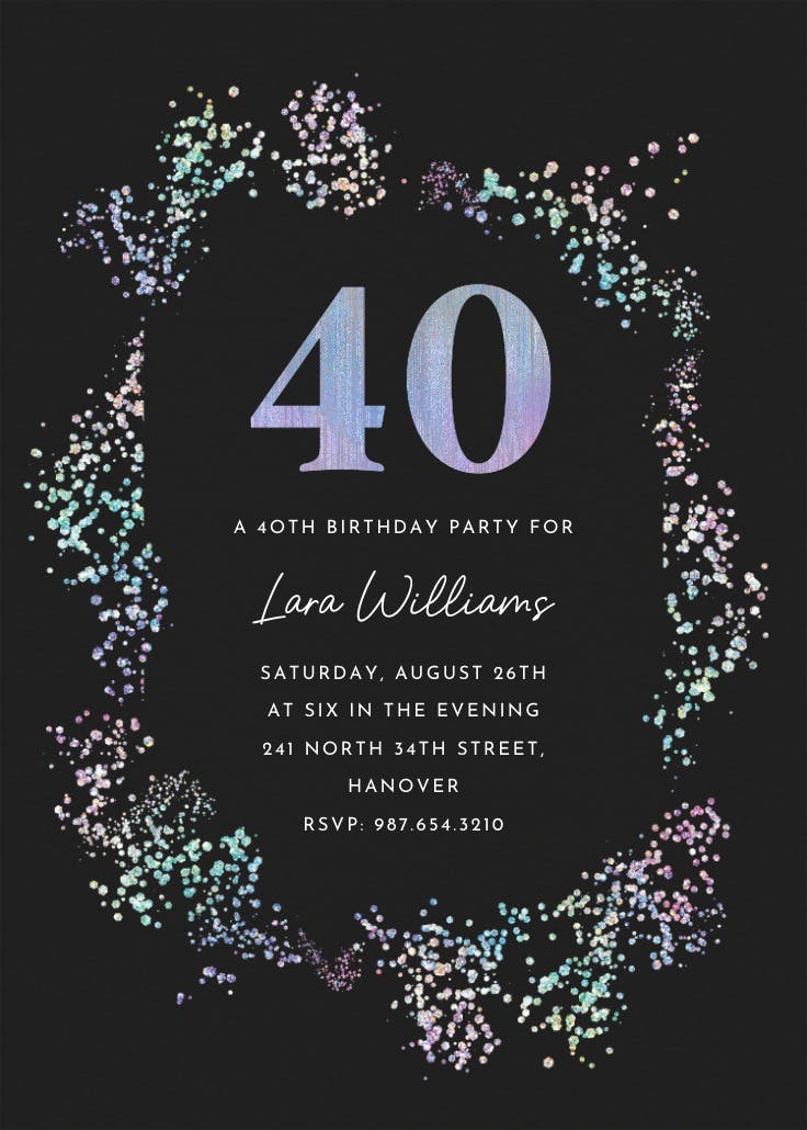 Decadent glitz 40 -  invitación de cumpleaños