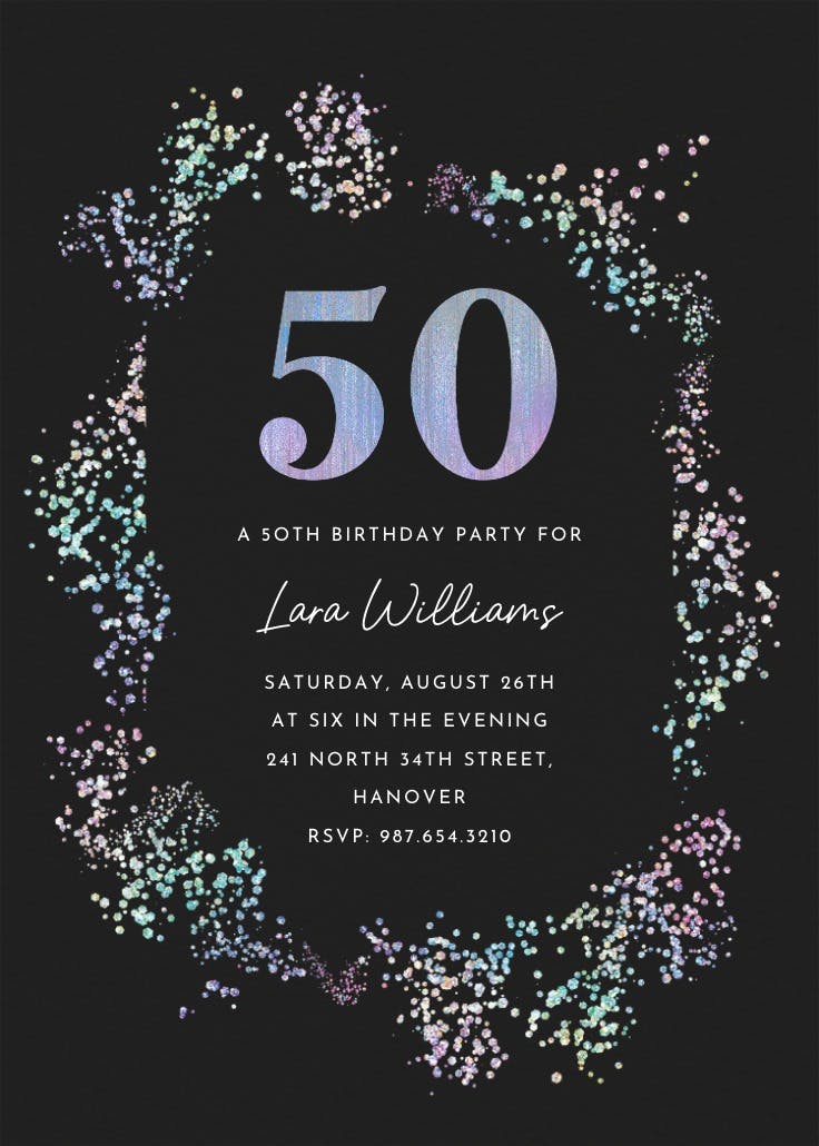 Decadent glitz 50 - invitación de cumpleaños