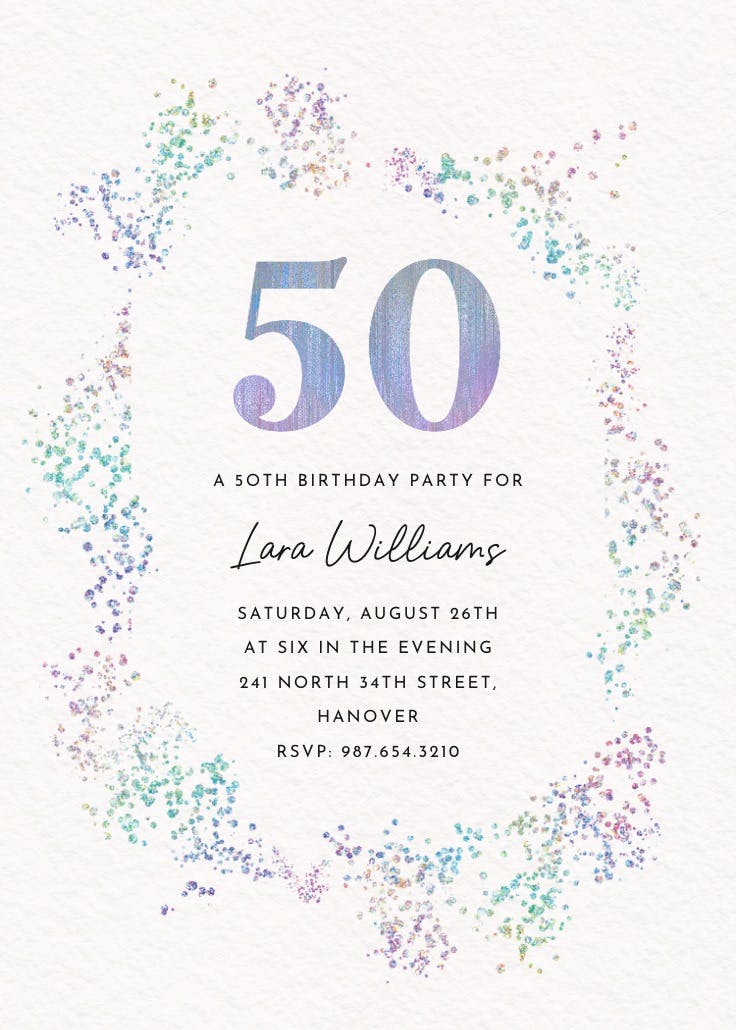 Decadent glitz 50 - invitación de cumpleaños