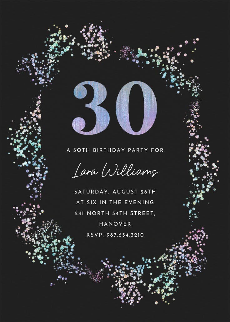 Decadent glitz 30 - invitación de cumpleaños