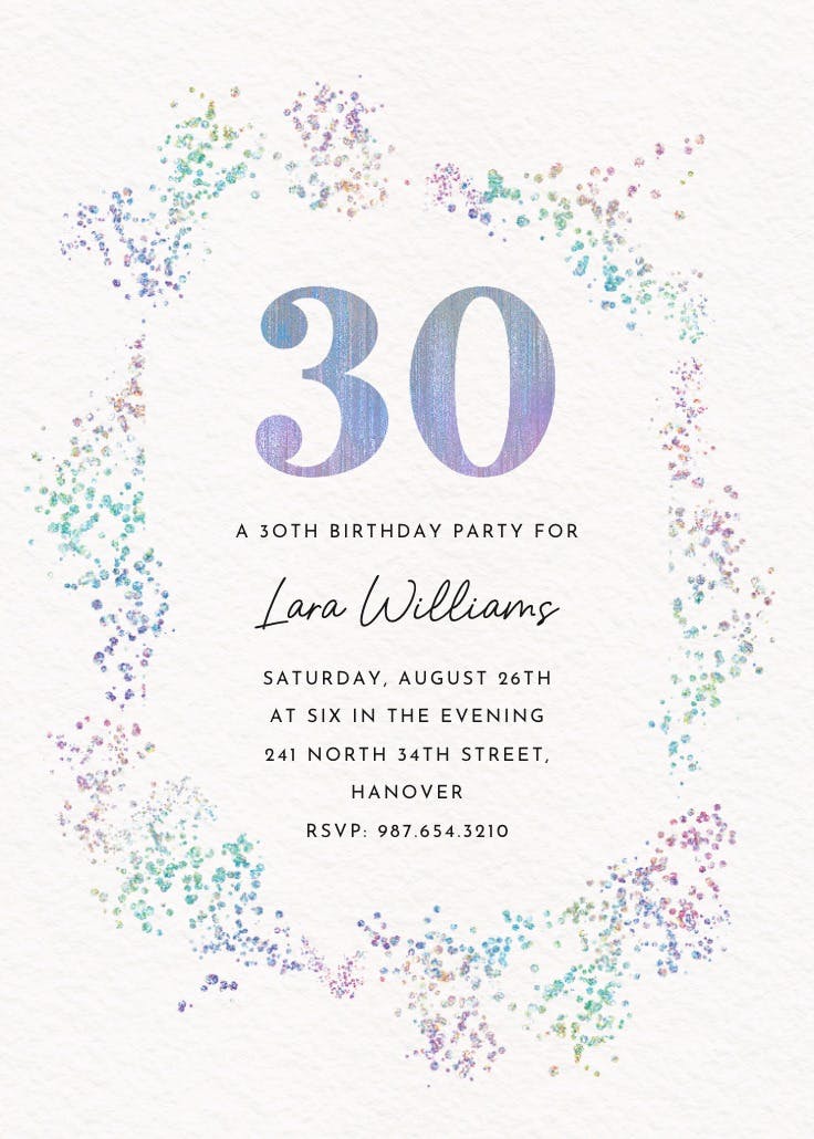 Decadent glitz 30 - invitación de cumpleaños
