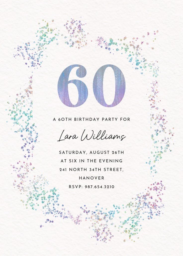 Decadent glitz 60 - invitación de cumpleaños