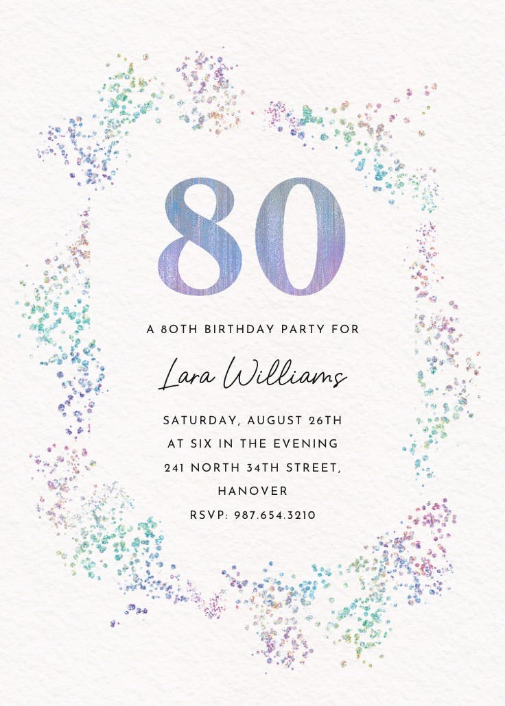 Decadent glitz 80 - birthday invitation