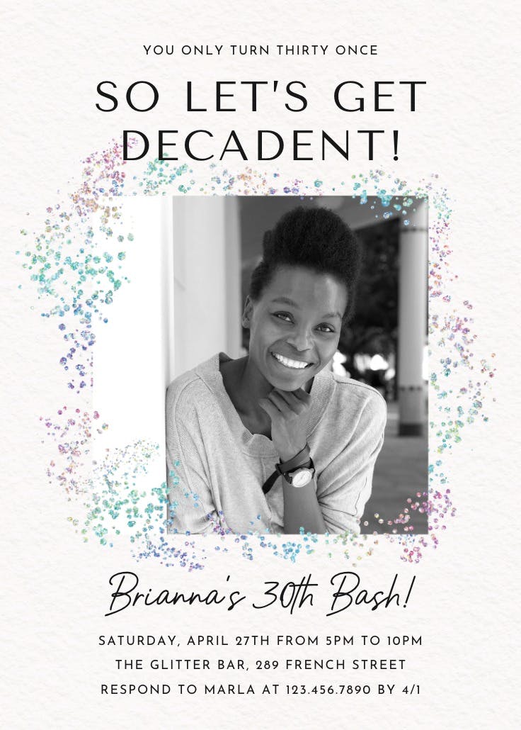 Decadent glitz photo 30 - invitación de cumpleaños