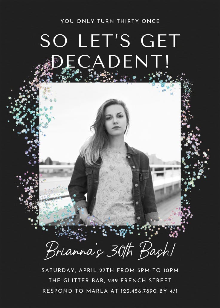 Decadent glitz photo 30 - invitación de cumpleaños